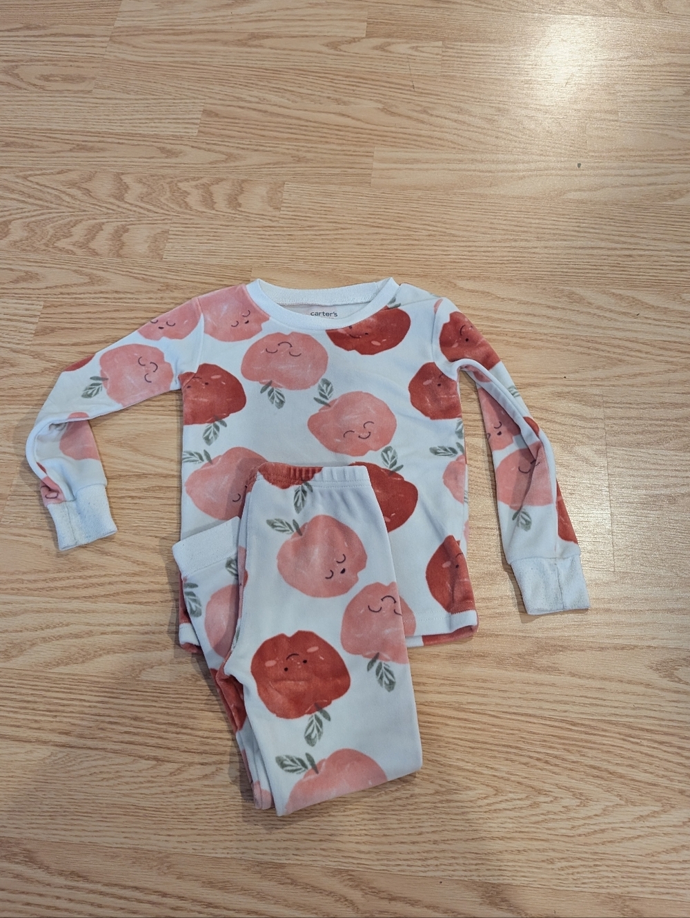 Carter's Child Of Mine Fuzzy Apple PJs